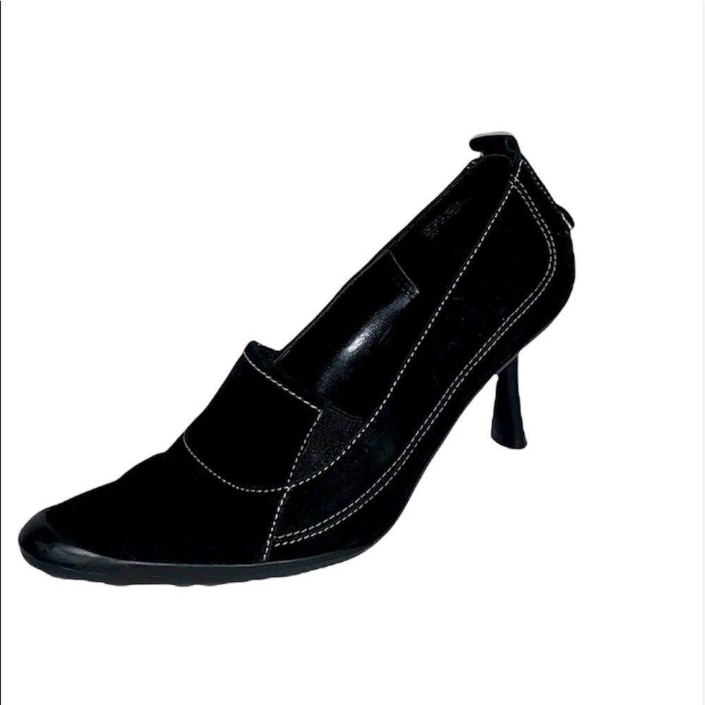 Anne Klein Go Black Leather Upper Sport Heel 6
